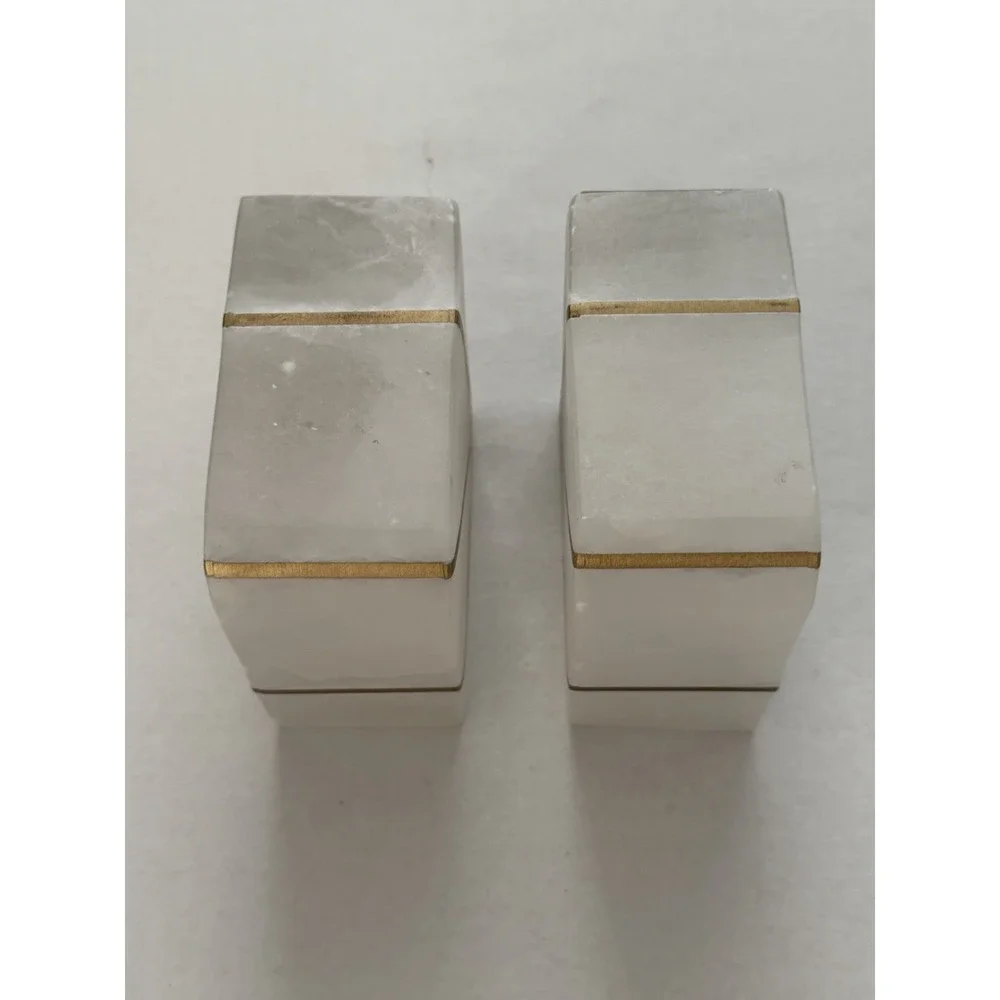 West Elm Alabaster Book Ends Gold